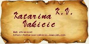 Katarina Vakičić vizit kartica